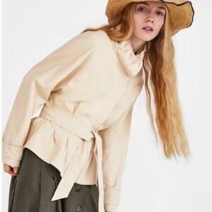 ZARA Pleated Jacket with Gathered Detail